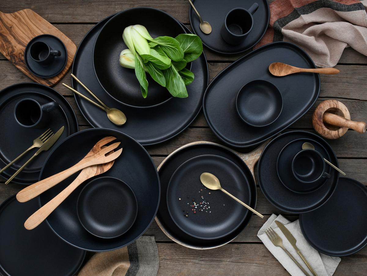 KOMBISERVICE schwarz, 16--Teilig. - Schwarz, Trend, Keramik - Creatable