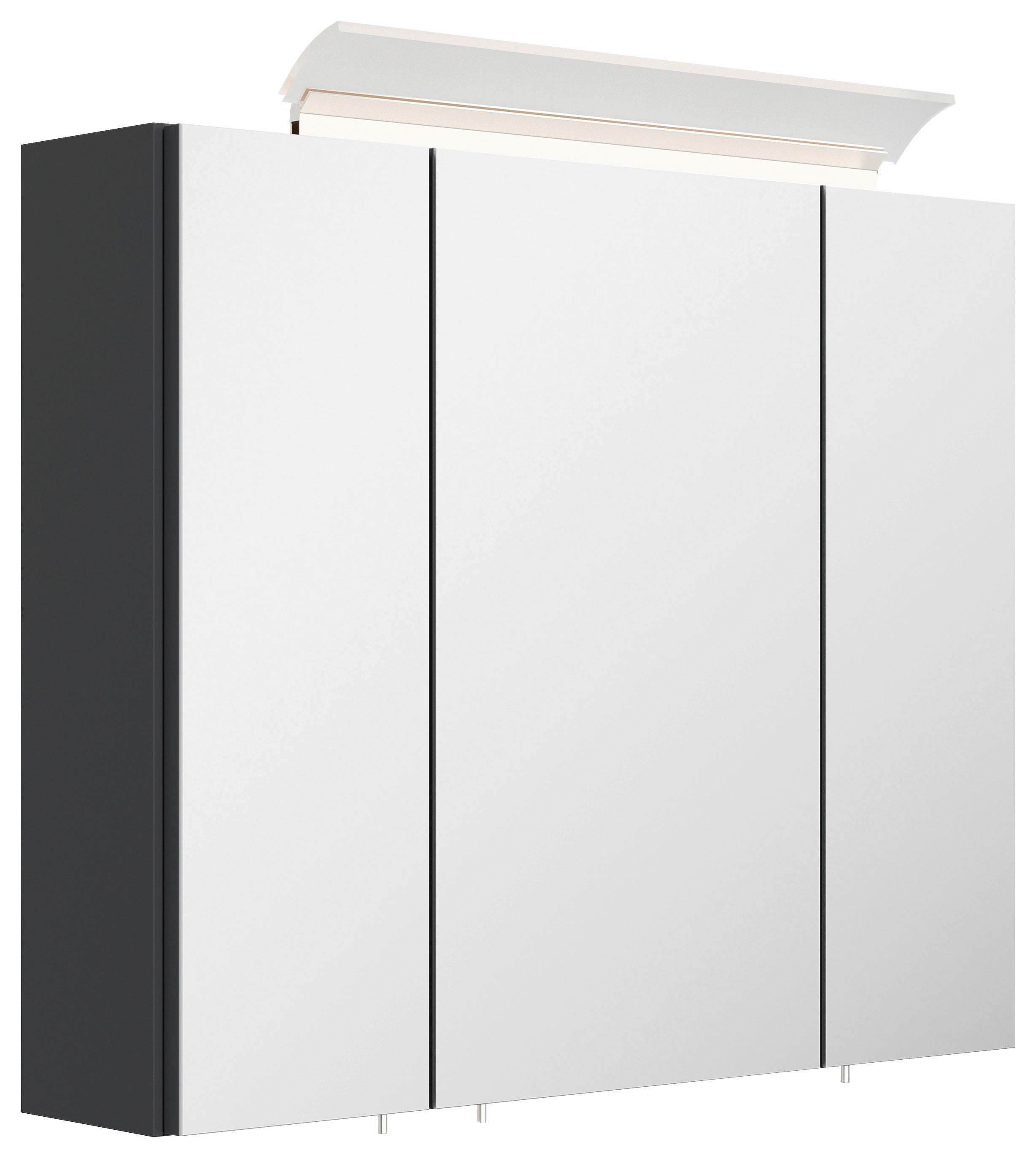 ZRCADLOVÁ SKŘÍŇKA SPIEGELSCHRANK 75 CM - barvy grafitu, Moderní, kompozitní dřevo/sklo (75/62/17cm) - MID.YOU