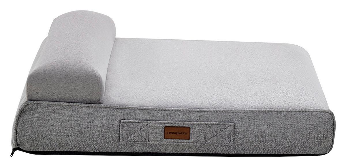 Hundebett Scotty Komfort-Bett Grau 110x80cm - Grau, Basics, Textil (110/80cm) - Yatas