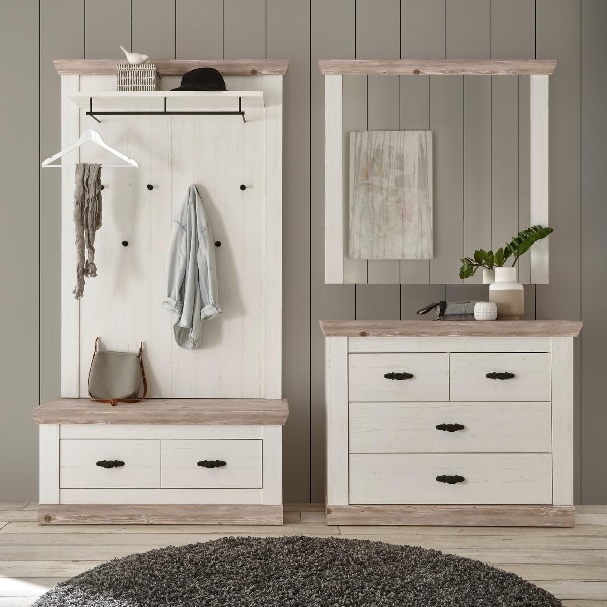 Garderobe Florenz Pinienfarbe/hellbraun 224cm - Hellbraun/Pinienfarben, Design, Holzwerkstoff (224/201/45cm) - MID.YOU