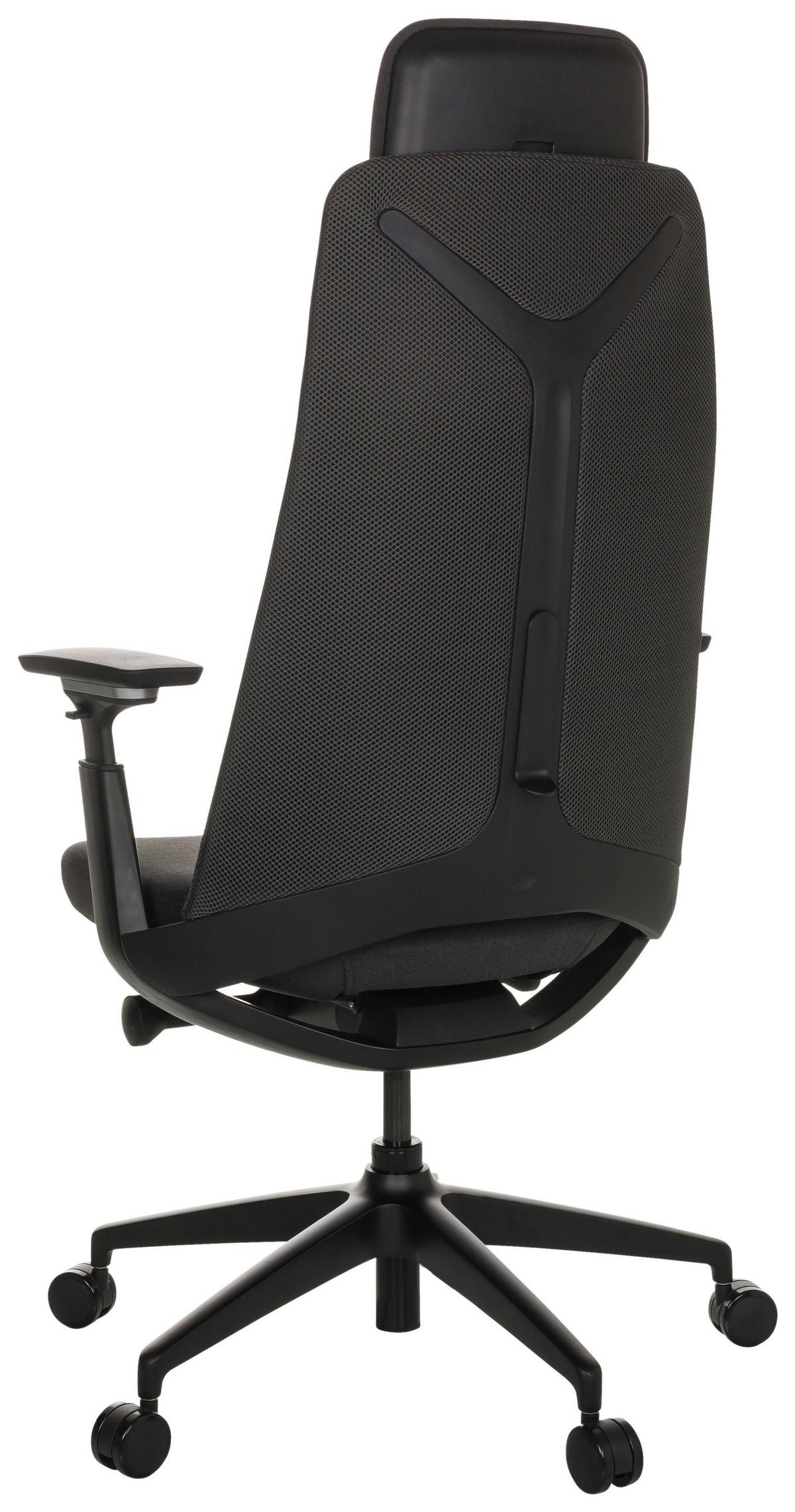 Drehstuhl Yucano - Schwarz, Basics, Kunststoff/Textil (68/120-131/60cm) - MID.YOU