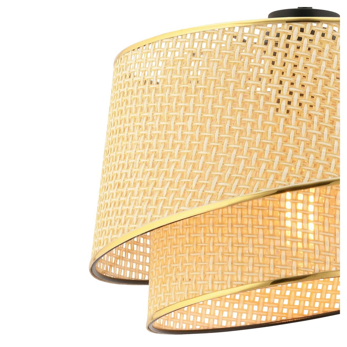 Hängeleuchte, E27 Barette Hazeran - Camel, Gold - Beige/Goldfarben, Design, Textil/Metall (32/65cm) - P & B