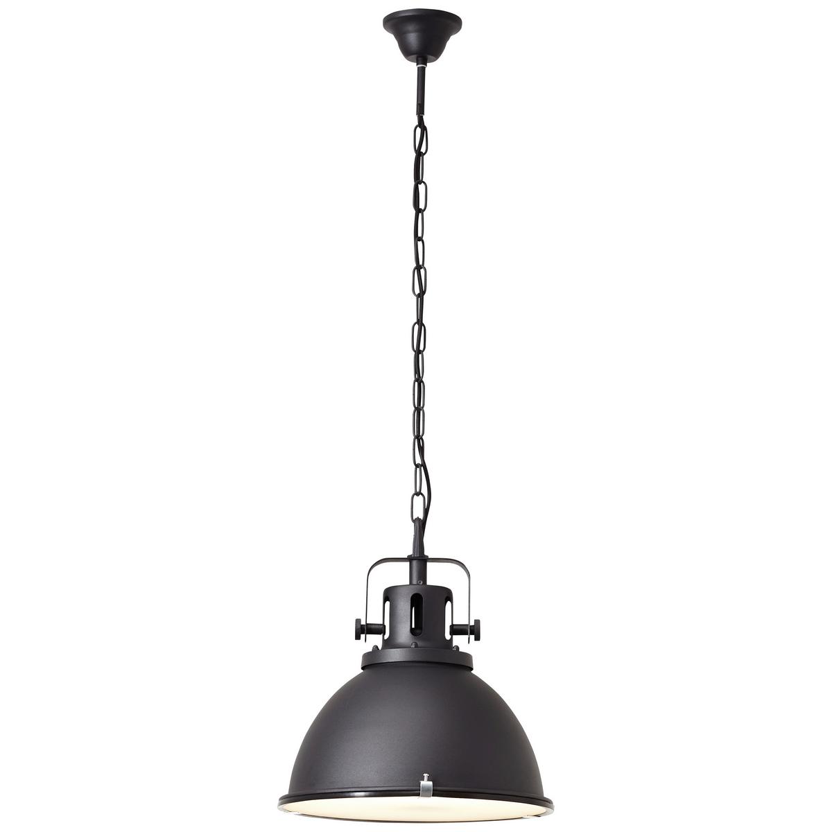 Hängeleuchte Jesper Glas H: 133 cm 1-Flammig, Schwarz - Schwarz, Trend, Glas/Metall (38/133cm) - Brilliant