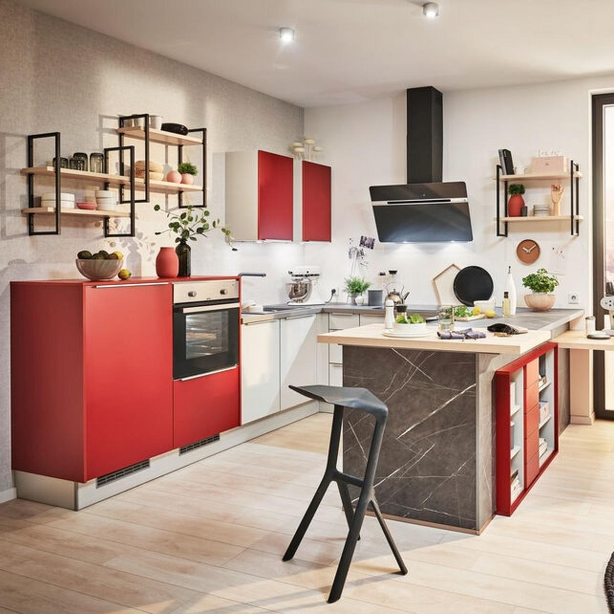 Einbauküche Pn 225 Frei Planbar Modernes Design - Eichefarben/Anthrazit, Holzwerkstoff - Pino