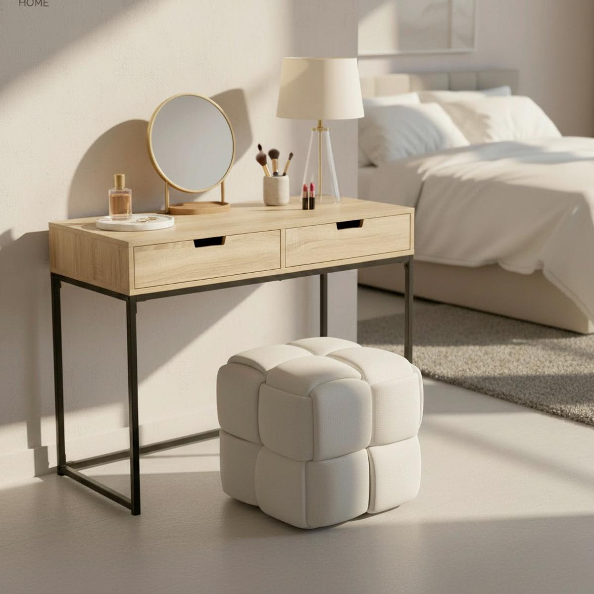 Konzolový stolek Giorgia - černá/barvy dubu, Moderní, kov/dřevo (100/38/76cm) - Bessagi Home