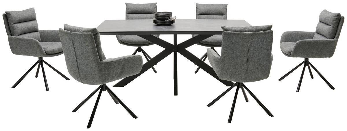 Esstisch Steve 1 180x90 Cm Schwarz - Schwarz, MODERN, Keramik/Holzwerkstoff (180/76/90cm)