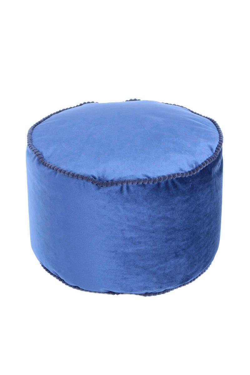 Pouf Taj Mahal Dxh: 47x32 Cm Samt Blau Mit Reißverschluss
