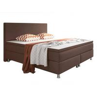 Boxspringbett Mit Topper 180x200 Cm Berlin F - Silberfarben/Braun, KONVENTIONELL, Textil (180/200cm) - MID.YOU
