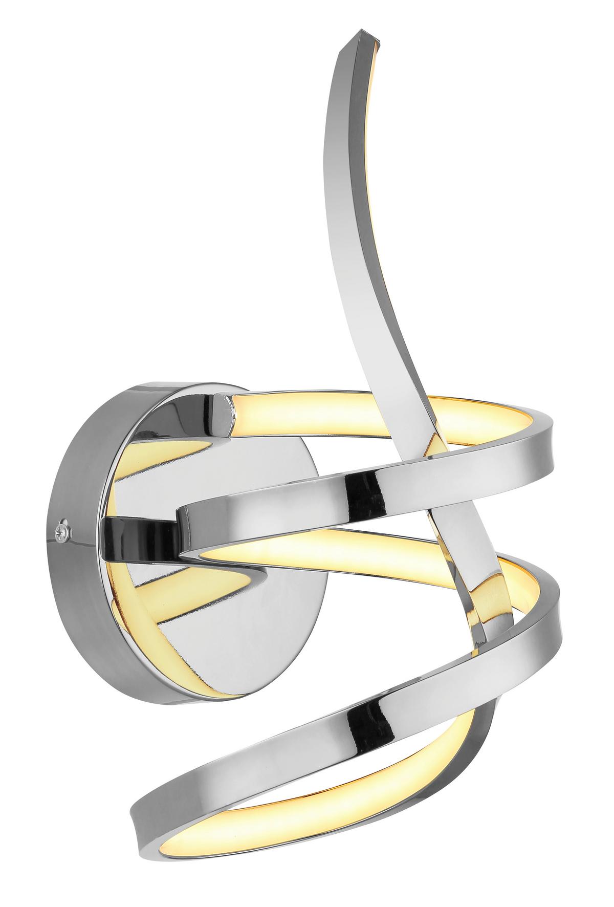 LED-Deckenleuchte Iduna Weiß Chromfarben D: 16 cm - Chromfarben/Weiß, Design, Kunststoff/Metall (16/35cm) - Globo