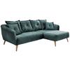 Ecksofa Baggio Blau/Grün S: 277/162 cm - Blau/Buchefarben, MODERN, Holz/Textil (277/162cm) - Livetastic
