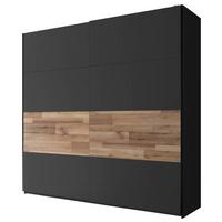Schwebetürenschrank B: 215 Cm Medina, Graphit/eiche Dekor - Eichefarben/Graphitfarben, MODERN, Holzwerkstoff (215/210/58,5cm) - MID.YOU