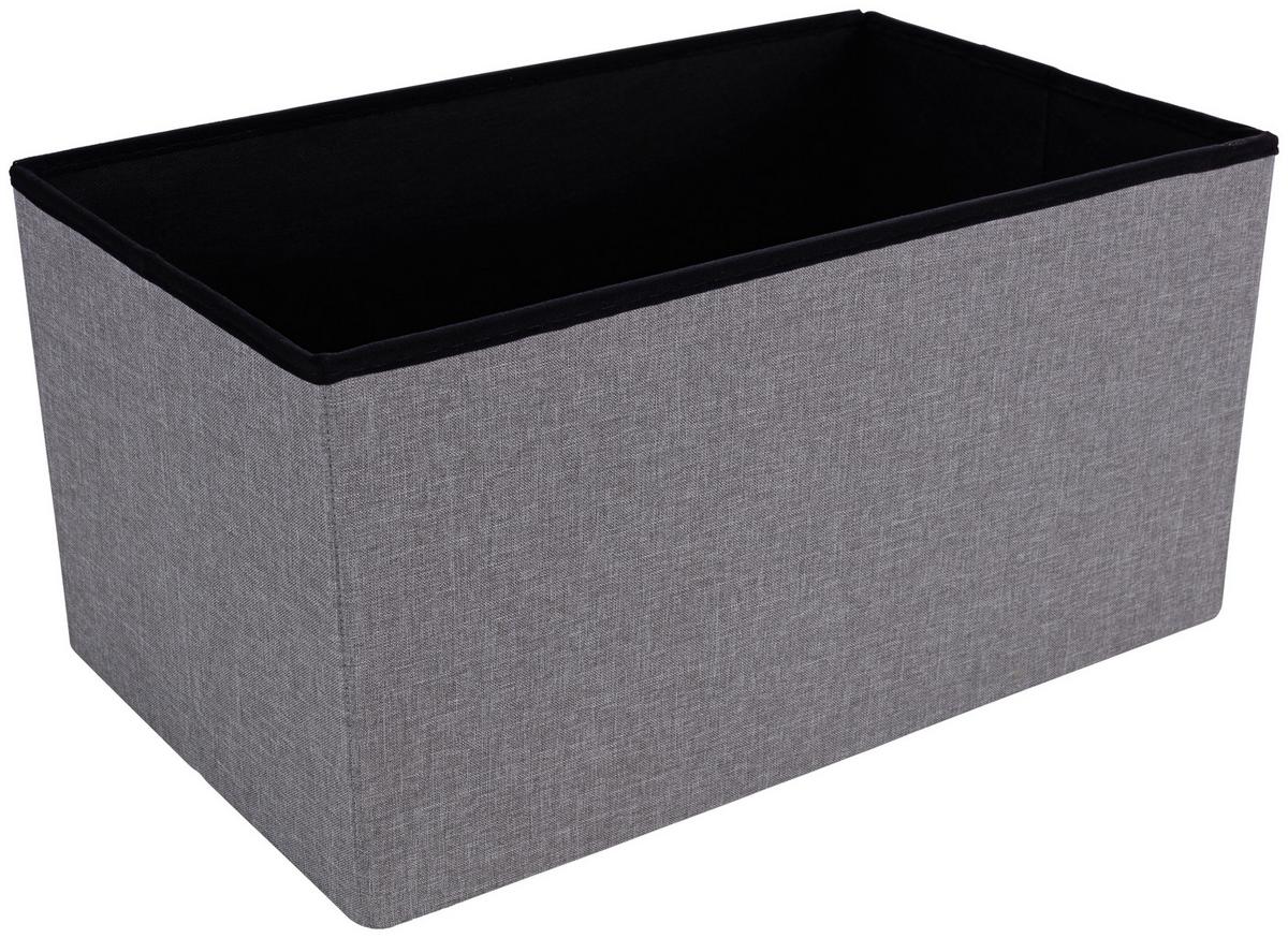 Sitztruhe Franz 2 Grau L: 70 Cm Gepolstert Mit Stauraum - Grau, MODERN, Holz/Textil (70/38/38cm)
