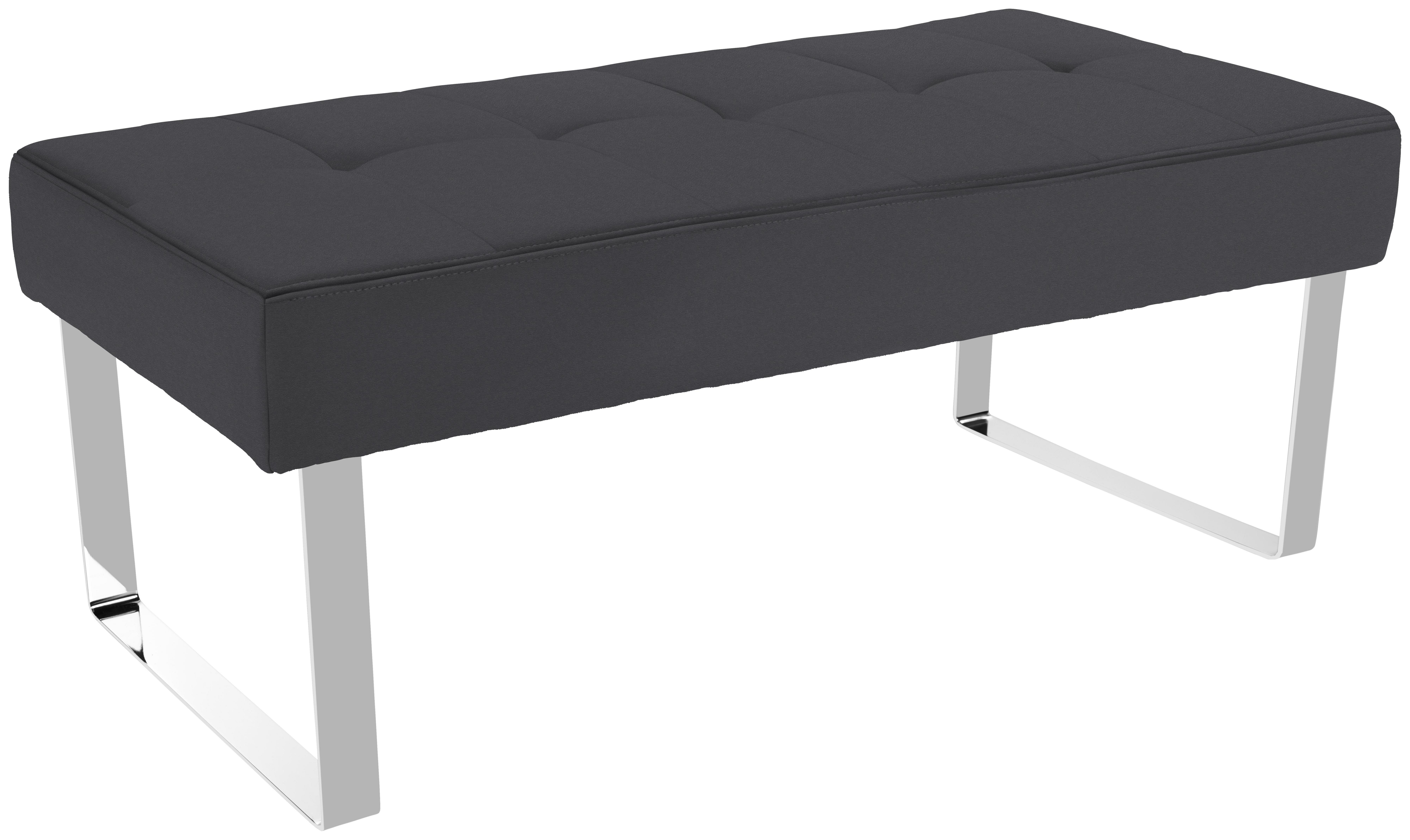 Sitzbank Cres - Chromfarben/Grau, MODERN, Holz/Textil (140/49/47cm)