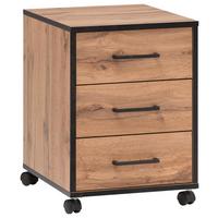 Rollcontainer Eiche Dekor Serie 2000 Bxhxt 40,1x57x50 Cm - Eichefarben, KONVENTIONELL, Holzwerkstoff/Kunststoff (40,1/57/50cm) - MID.YOU