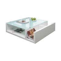 Couchtisch Weiß Hochglanz L: 100 Cm - Weiß Hochglanz, Design, Glas/Holzwerkstoff (100/100/30cm) - Livetastic