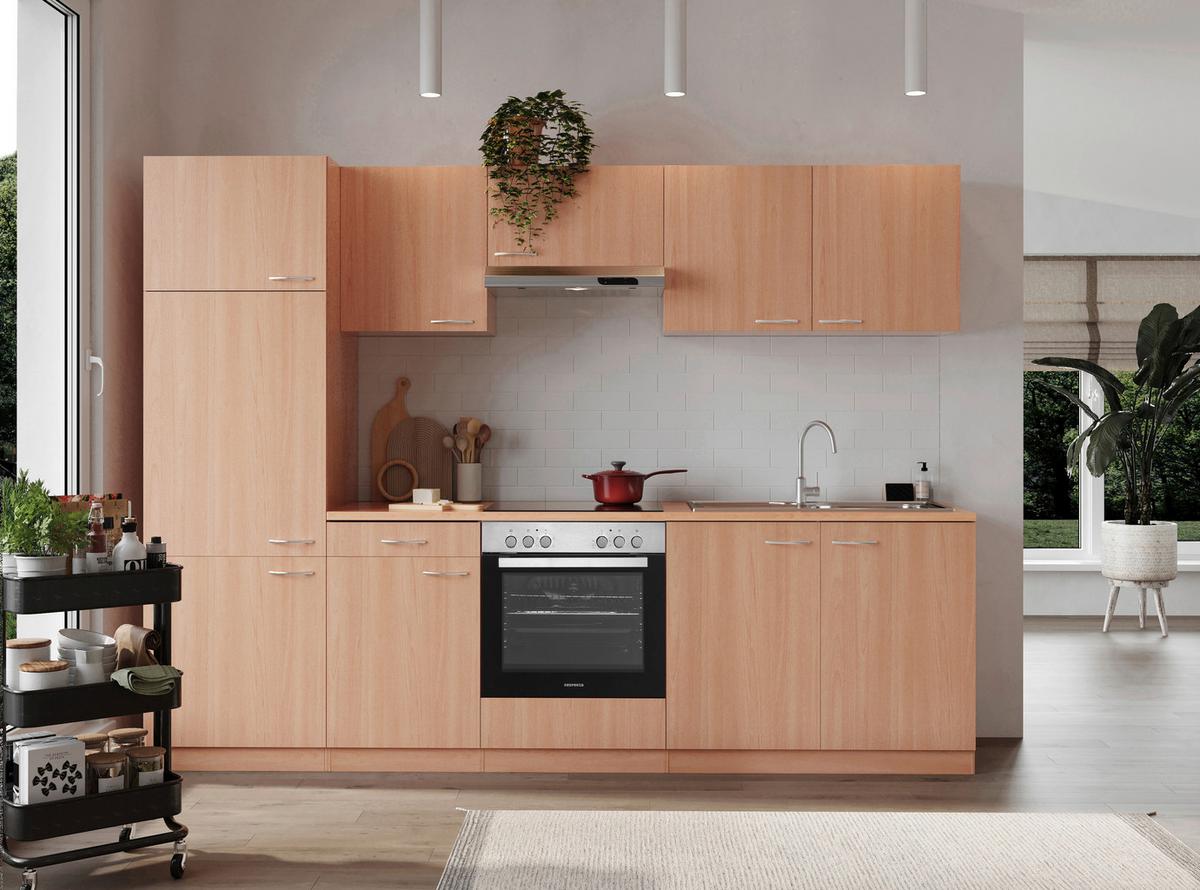 Küchenblock Gerda Küchenblock 270 Cm - Buchefarben, Basics, Holzwerkstoff (270cm) - Respekta