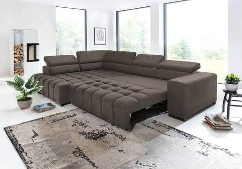 Eckschlafsofa Elias Neu Braun S: 201 cm - Schwarz/Braun, Design, Textil (201/307cm) - Livetastic