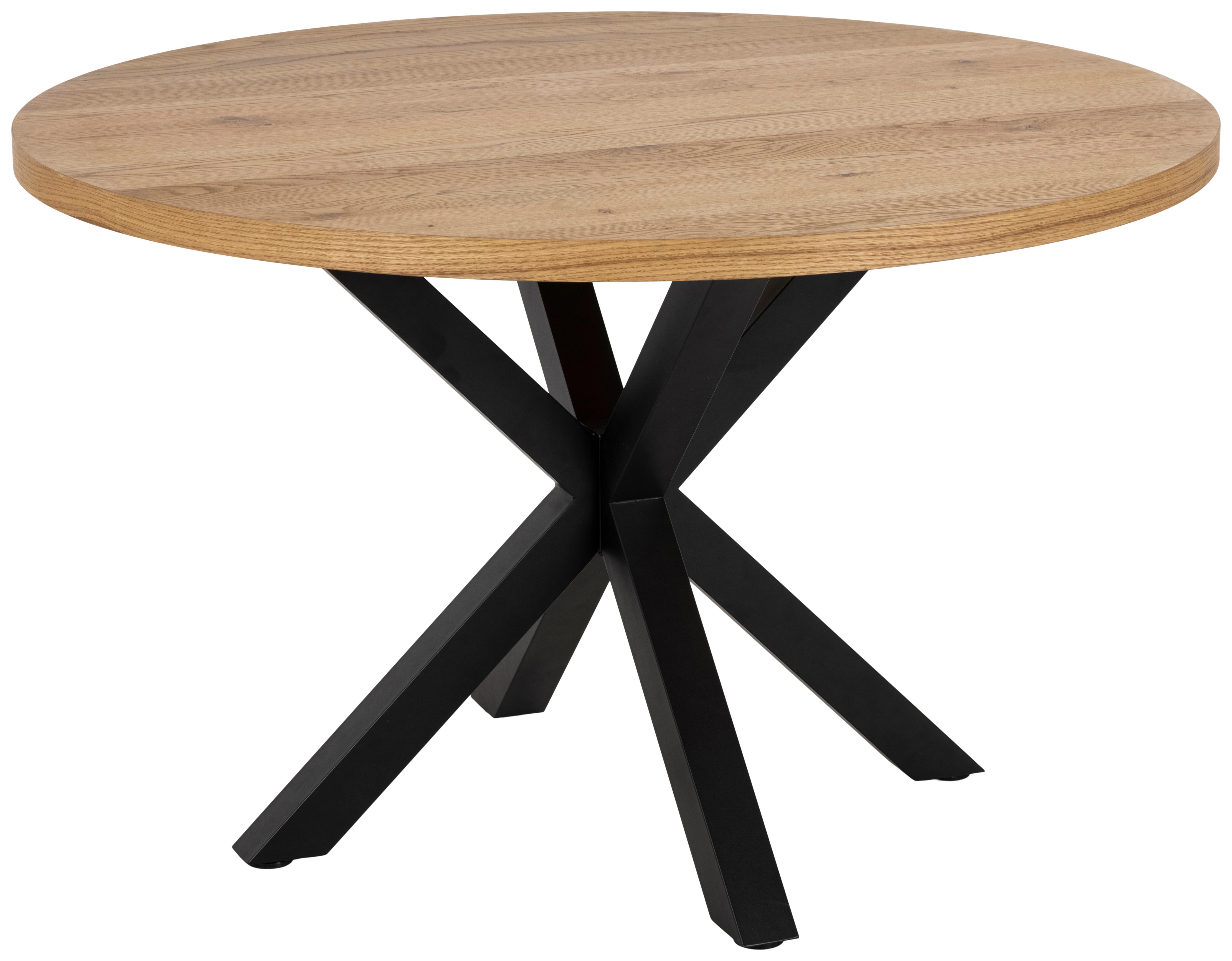 Esstisch Rund Heaven 120x76,4 Cm Wildeiche Dekor - Wildeiche/Schwarz, Trend, Holz/Metall (120/76,4cm) - MID.YOU