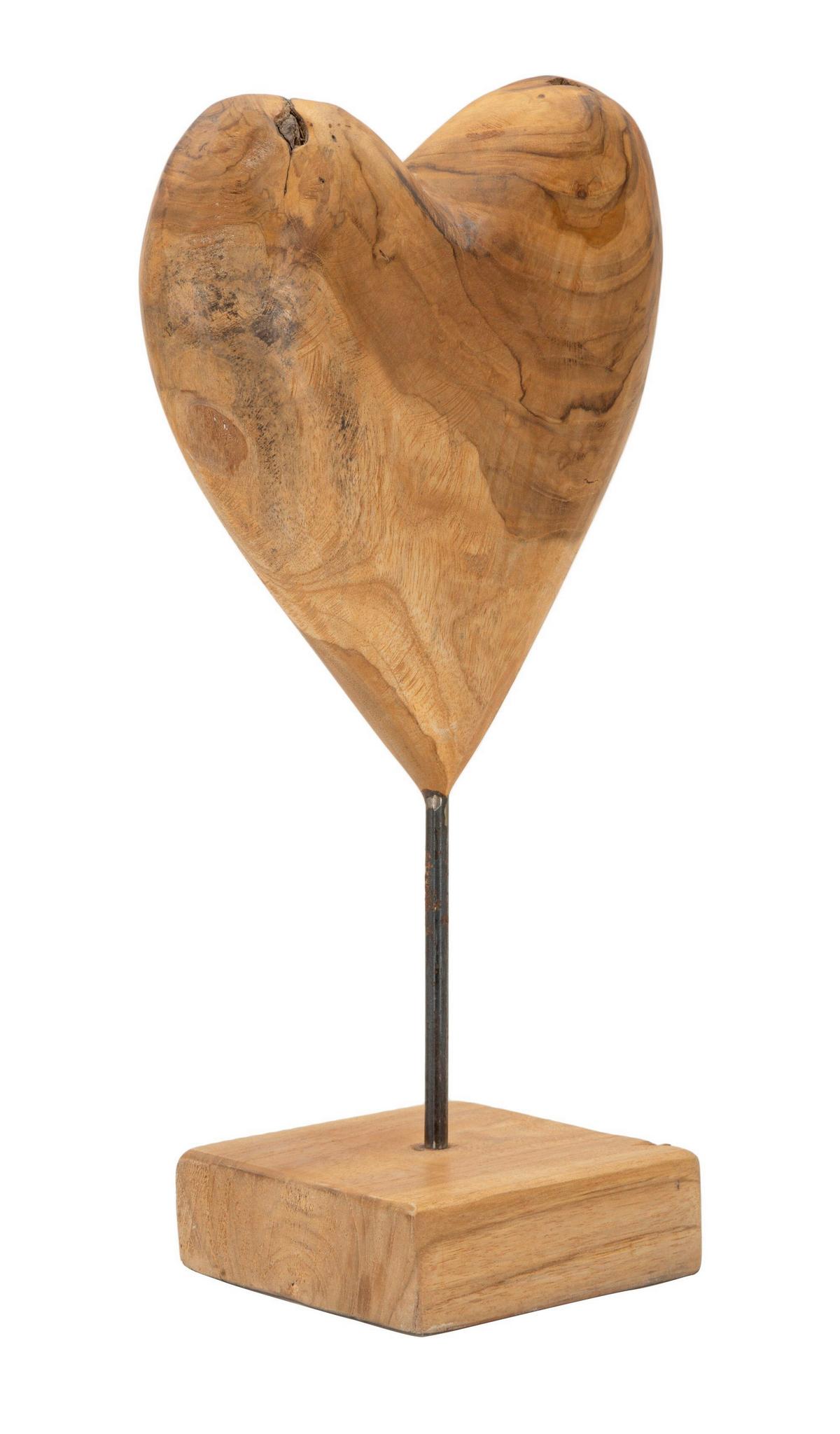 Skulptur Dobu Teak Braun, B: 20 cm - Braun, Basics, Holz (20/37/12cm)