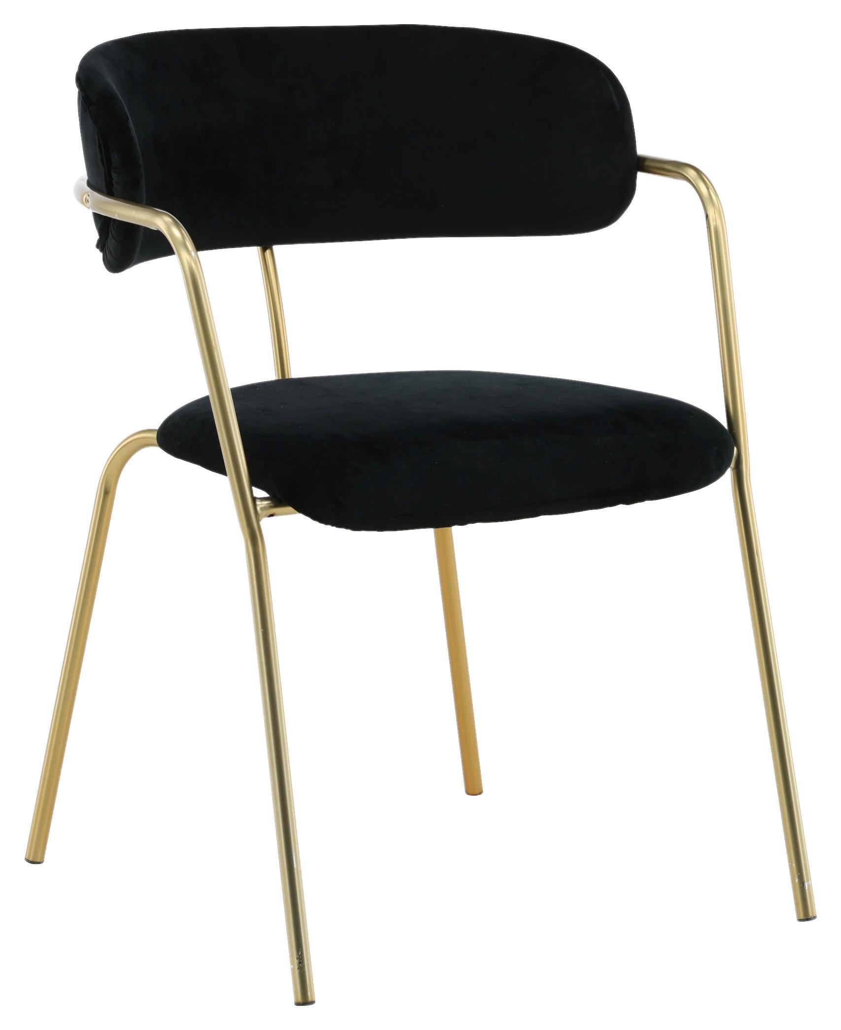 Stuhl-Set Arrow - Messingfarben/Schwarz, Design, Textil/Metall (58/79/61cm) - Livetastic