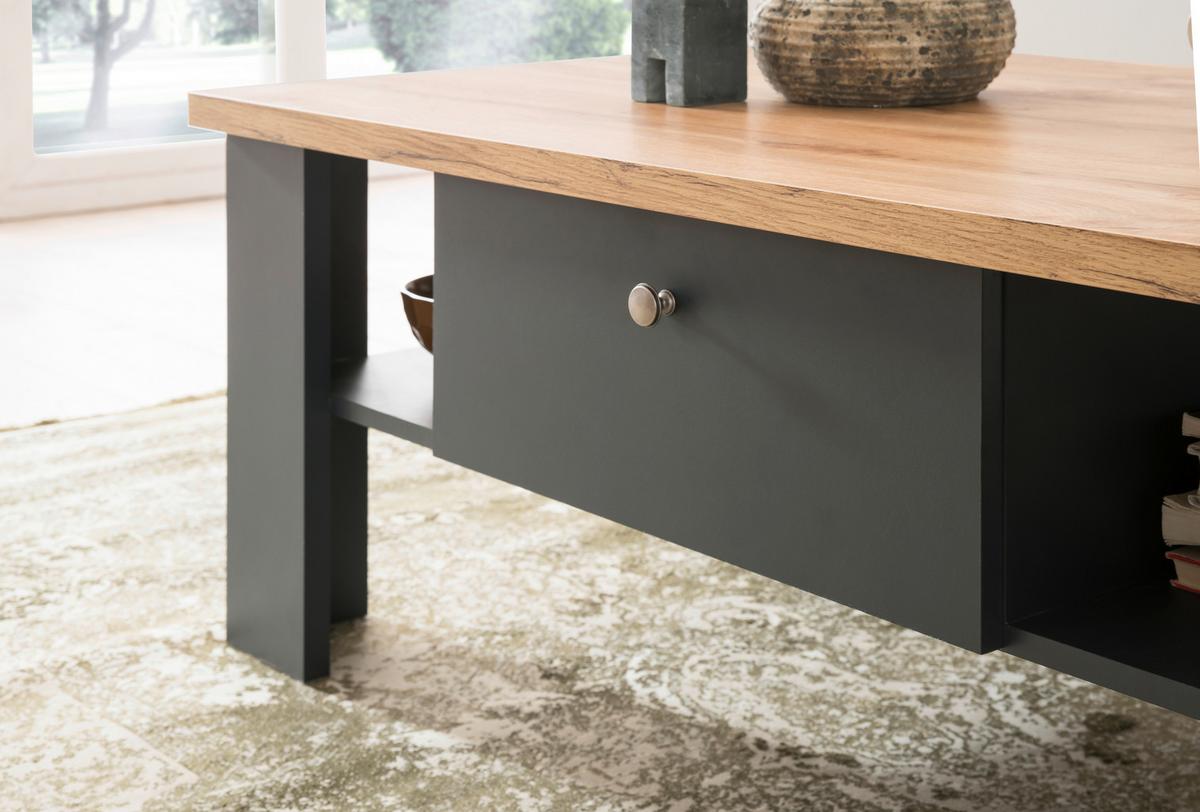 Couchtisch Catania Anthrazit/Eiche Wotan B:110 cm - Anthrazit/Eiche Wotan, Design, Holzwerkstoff (110/45/70cm) - MID.YOU