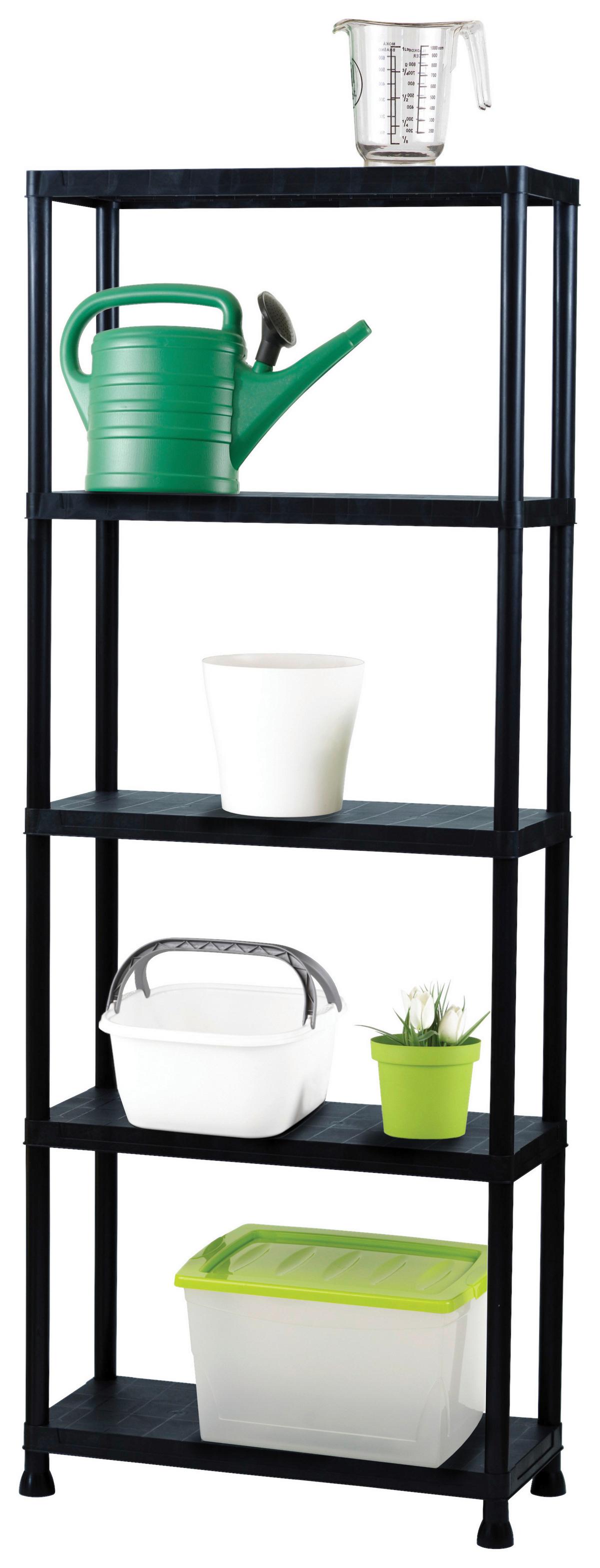 Schwerlastregal Kunststoff 80x30x181 cm 20 Kg/Boden - Schwarz, Basics, Kunststoff (80/30/181cm)