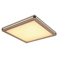 LED-Deckenleuchte 41589d2 - Dunkelbraun/Opal, Natur, Holzwerkstoff/Kunststoff (45/45/7,5cm) - Globo