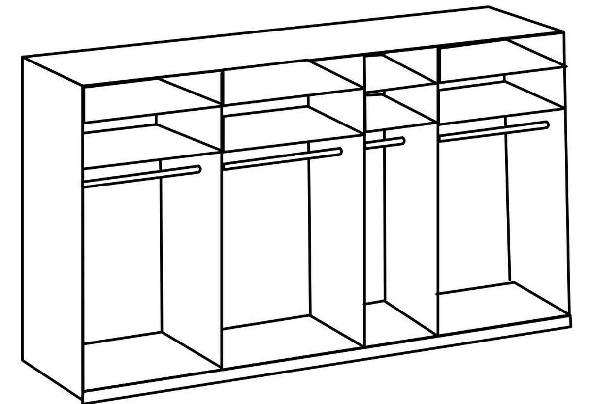 Schwebetürenschrank 350cm Level, Weiß - Weiß, MODERN, Holzwerkstoff (350/236/65cm) - MID.YOU