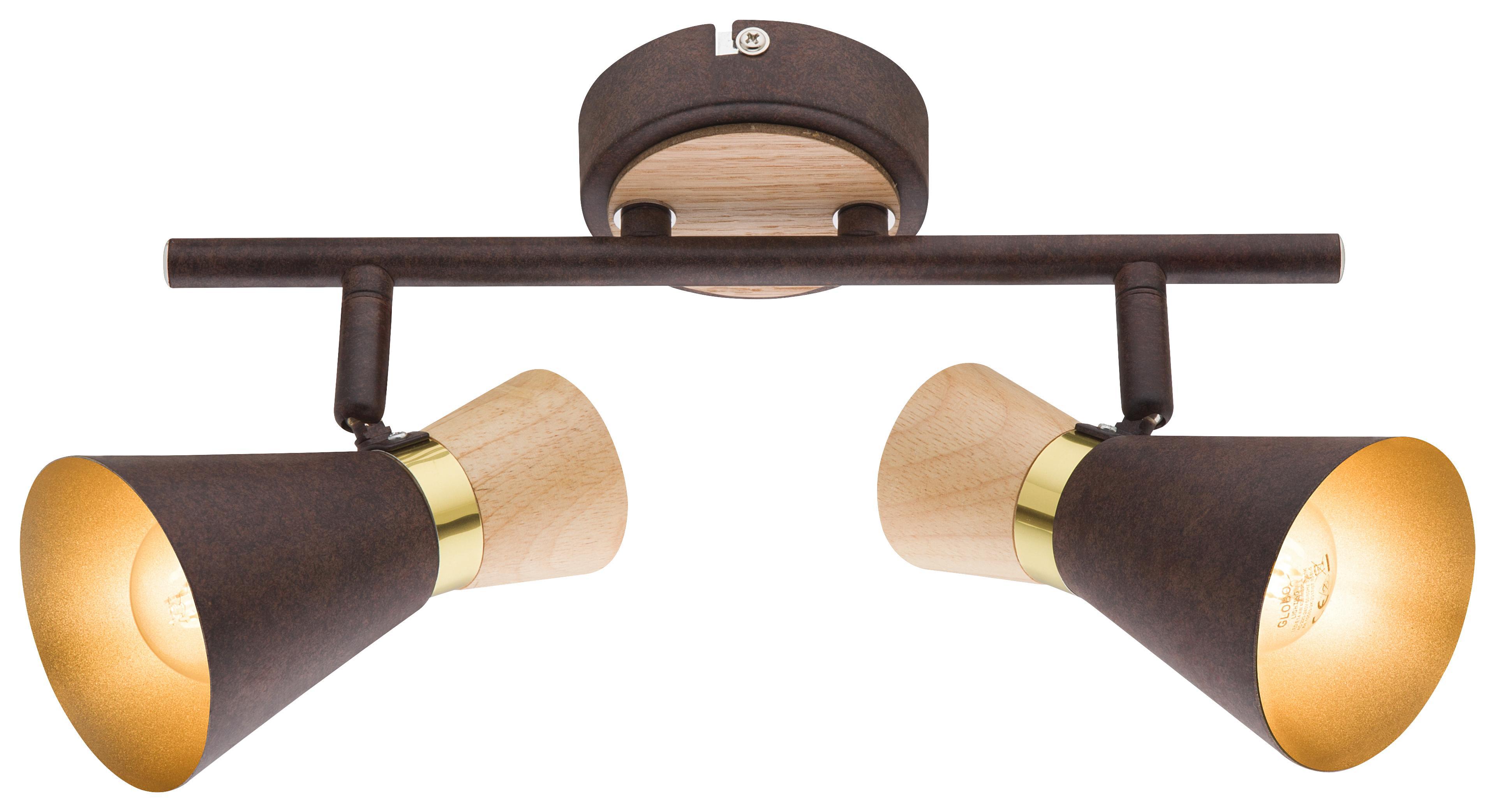 Spotleuchte Rada - Rostfarben/Goldfarben, MODERN, Holz/Metall (30/16cm)