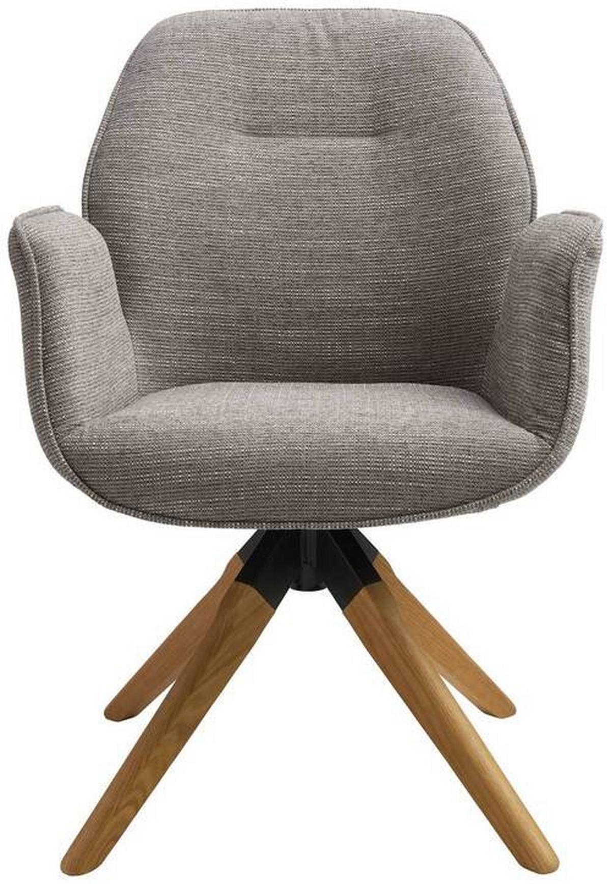 Drehstuhl Savona Grau Eiche Mit Drehbarer Sitzfläche - Naturfarben/Grau, MODERN, Holz/Textil (61/84/62cm) - MID.YOU