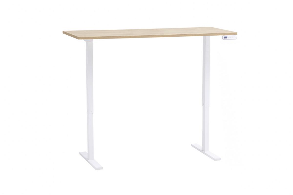 Schreibtisch Arezzo Eichefarben B: 138cm - Eichefarben/Weiß, MODERN, Holzwerkstoff/Metall (138/60/72,7-117,2cm) - MID.YOU
