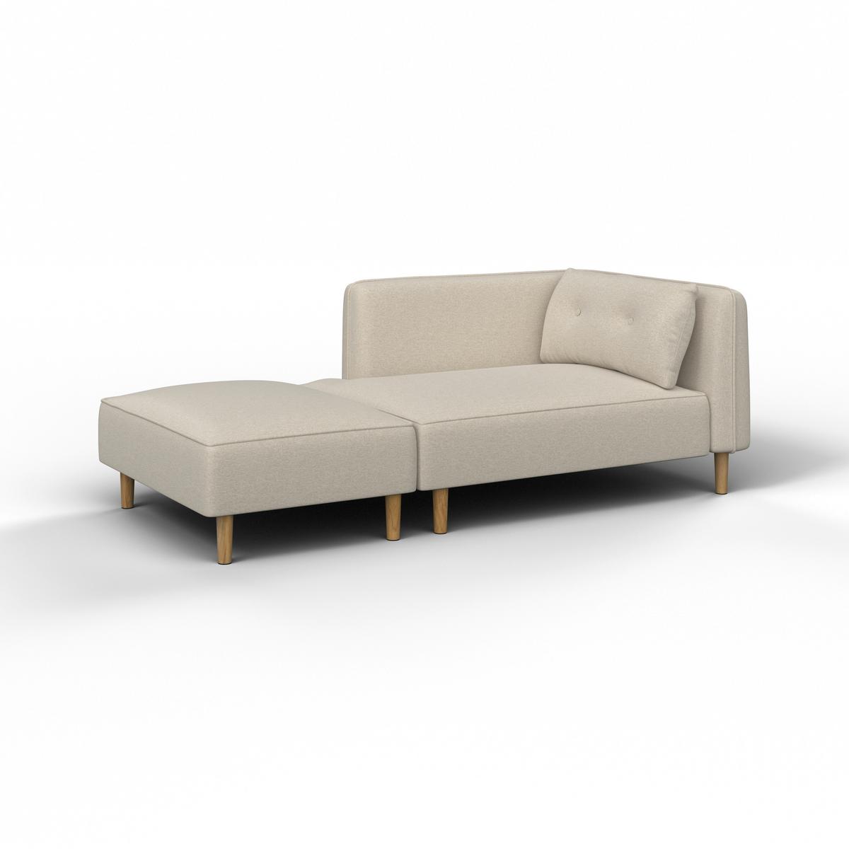 Pohovka FANNY, sivohnedá - sivohnedá/prírodná farba, Modern, drevo/textil (154/55/73cm) - Bessagi Home