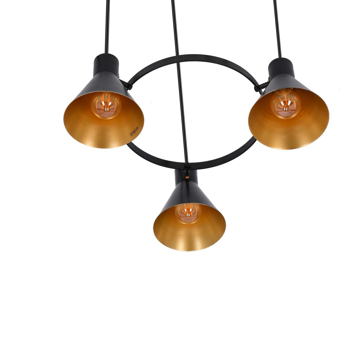 Pendelleuchte 33-71156 More - Goldfarben/Schwarz, Design, Metall (55/55/100cm)