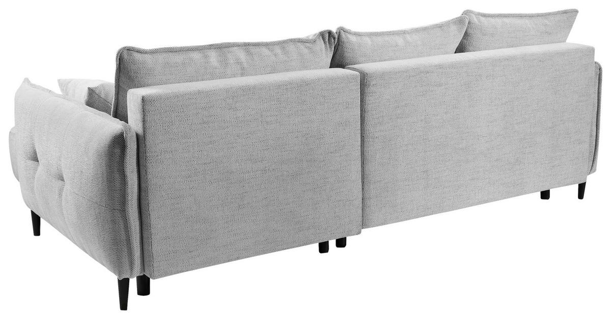 Ecksofa Sycylia Hellgrau/Schwarz, 244 cm - Hellgrau/Schwarz, Design, Textil (244/165cm) - MID.YOU