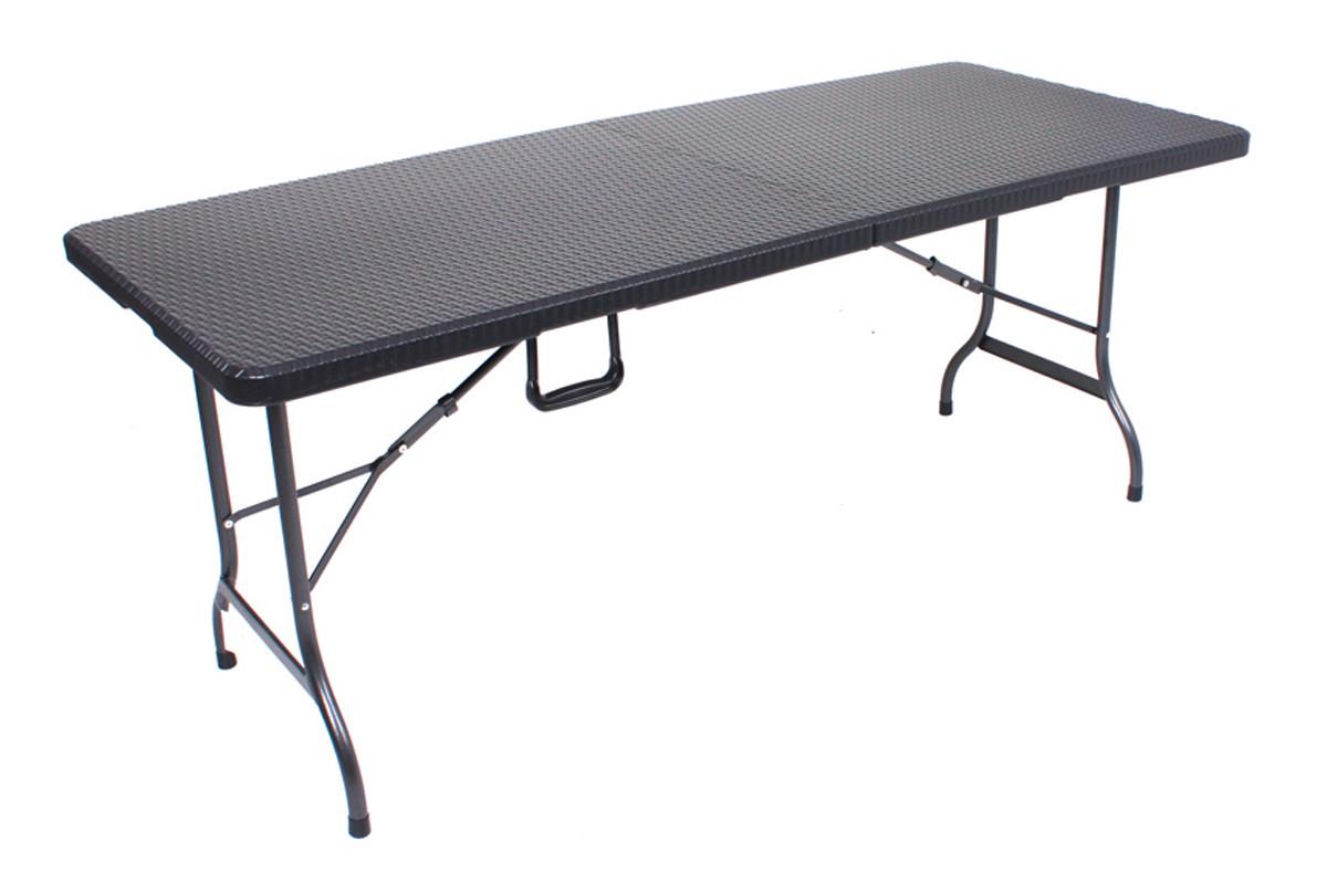 Gartentisch Klappbar Ventana L: 180 Cm - Schwarz, Basics, Kunststoff/Metall (180/75/72cm) - Gardenson