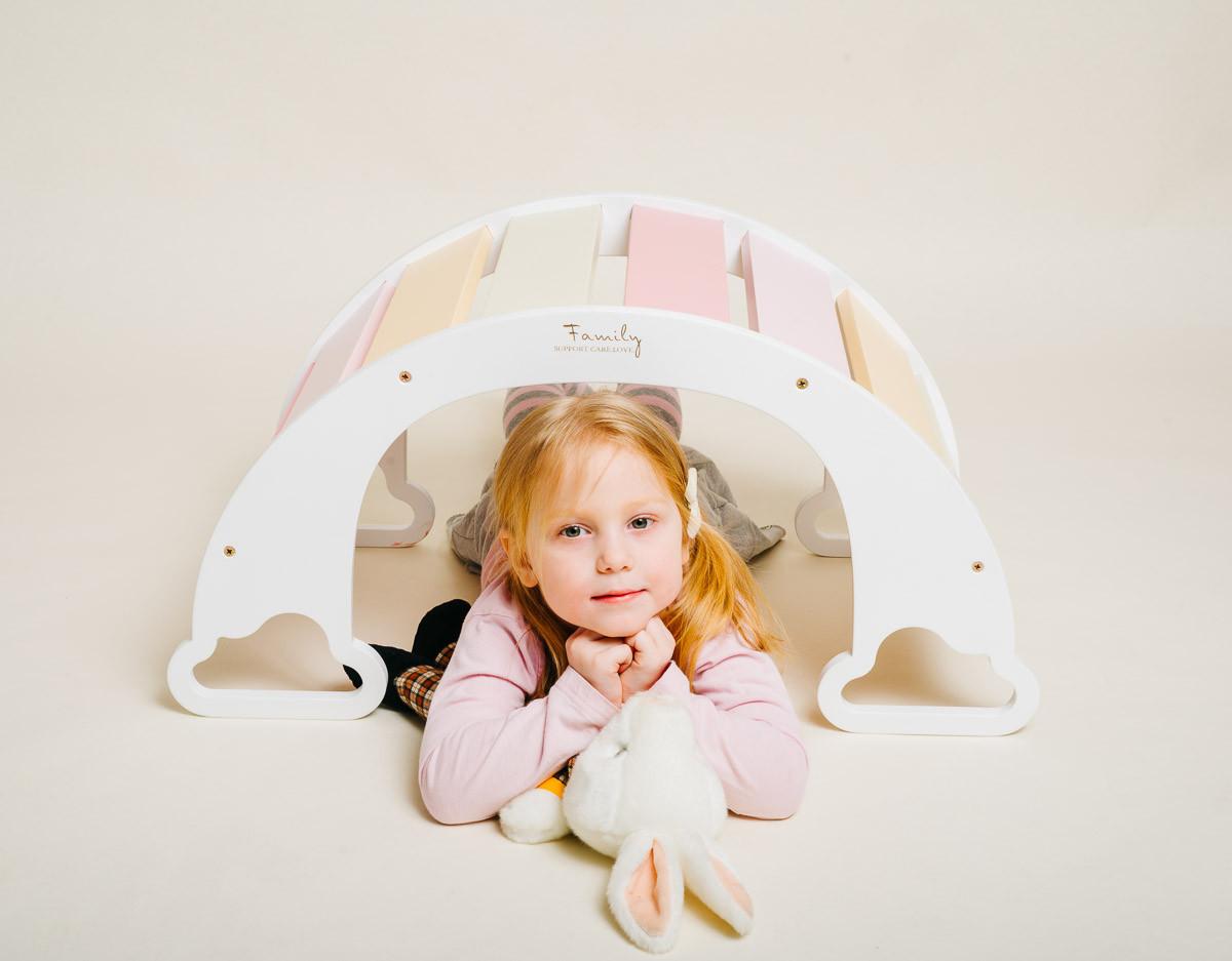 Wippe The Sway Rainbow - Multicolor/Weiß, Basics, Holz (40/75/37cm)