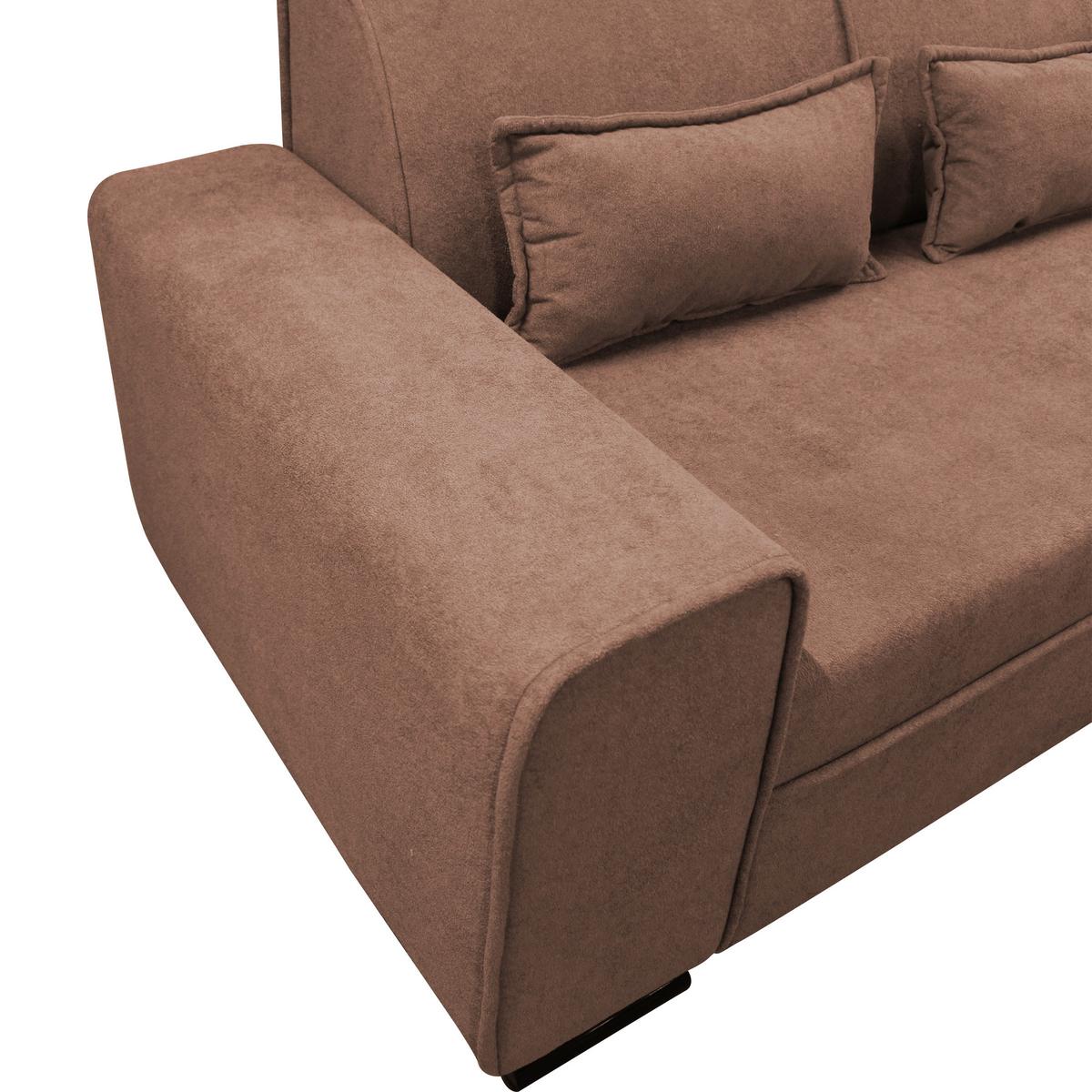 Ecksofa Classic Altrosa 270x175 Cm - Schwarz/Altrosa, Design, Textil (270/175cm) - MID.YOU