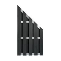 WPC Sichtschutz-Schrägelement schwarz - Schwarz, Basics, Kunststoff (90/90/180cm)