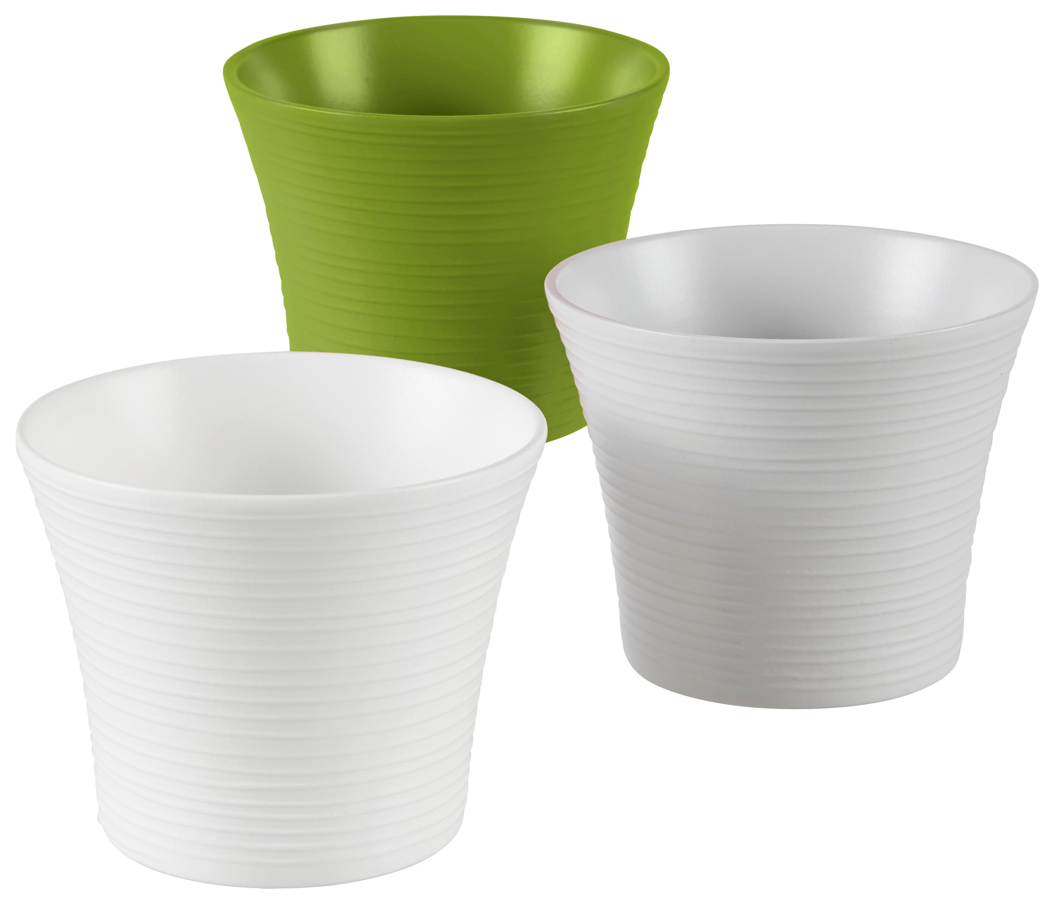 Kaspó Agneta - világosszürke/zsályazöld, Konventionell, kerámia (12/10,2cm) - Luca Bessoni