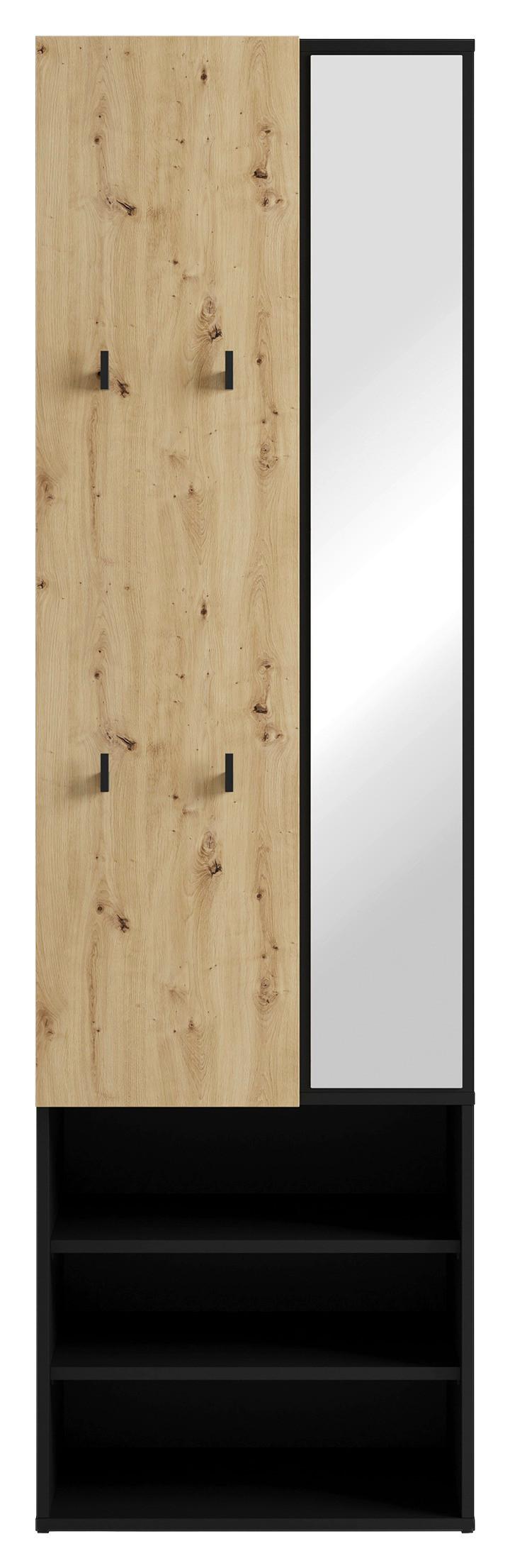 Garderobe Andorra Eiche Artisan/Schwarz B: 55 cm