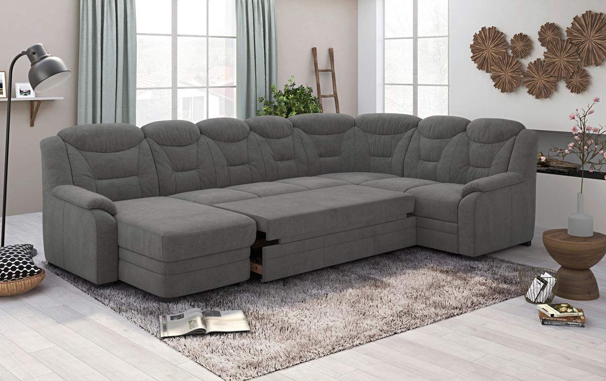 Sedacia súprava MARCUS, pravá, antracitová ženilka - čierna/antracitová, Basics, textil/plast (162/330/211cm) - MID.YOU