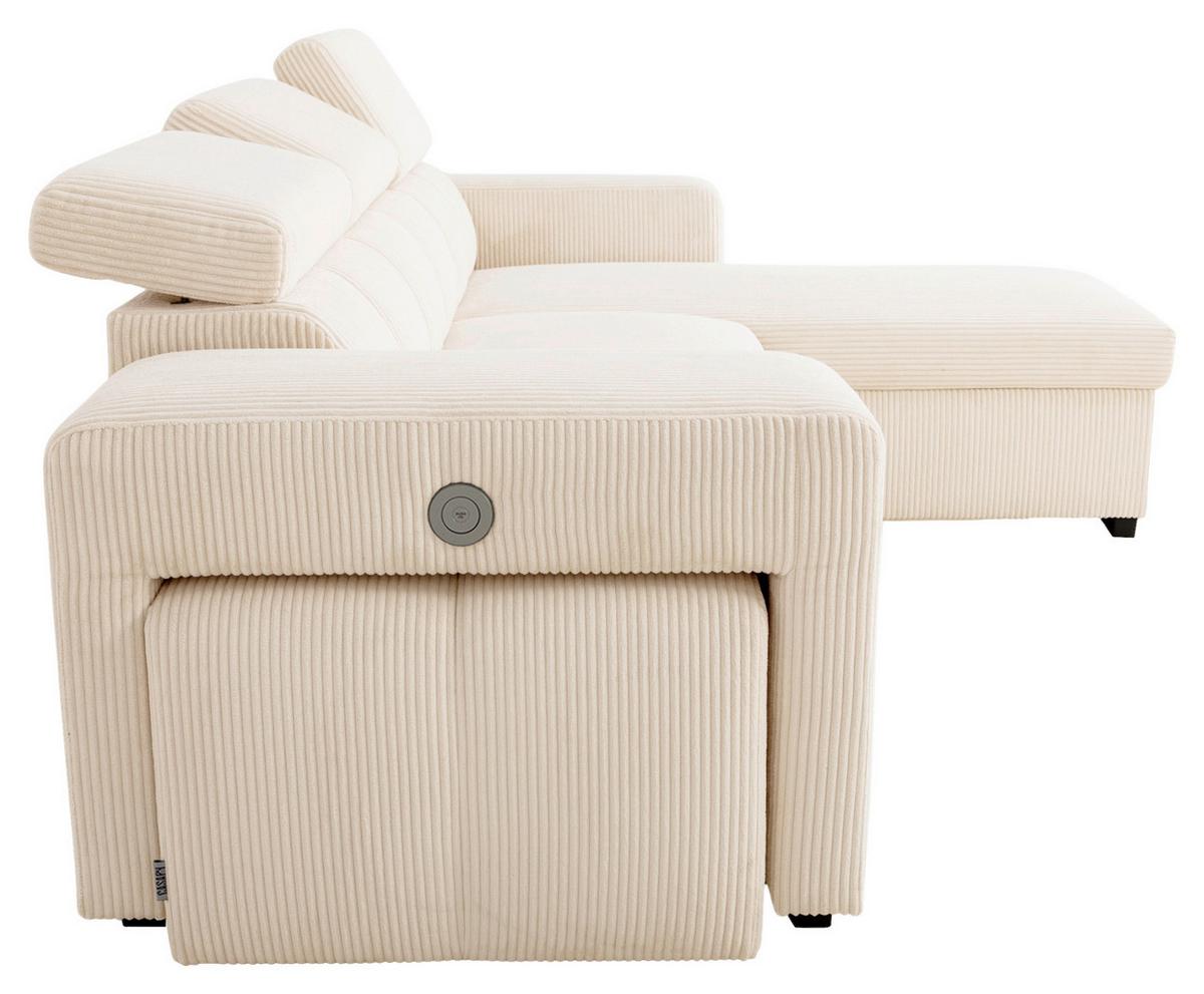 Ecksofa Sirius M creme, 251x165cm - Creme, KONVENTIONELL, Holz/Holzwerkstoff (251/165cm)
