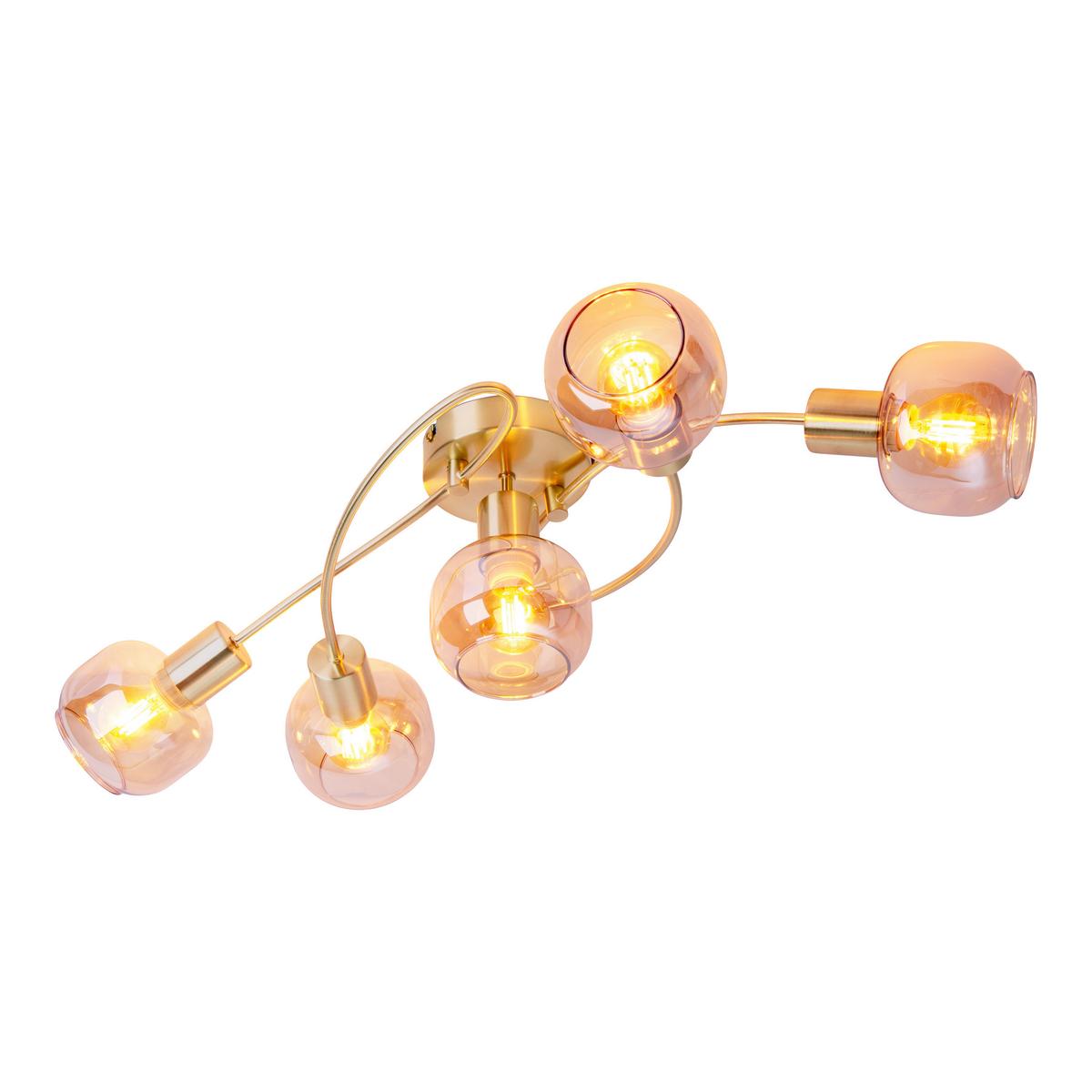 Led-deckenleuchte Libby - Messingfarben, Design, Glas/Metall (36/21cm) - Näve