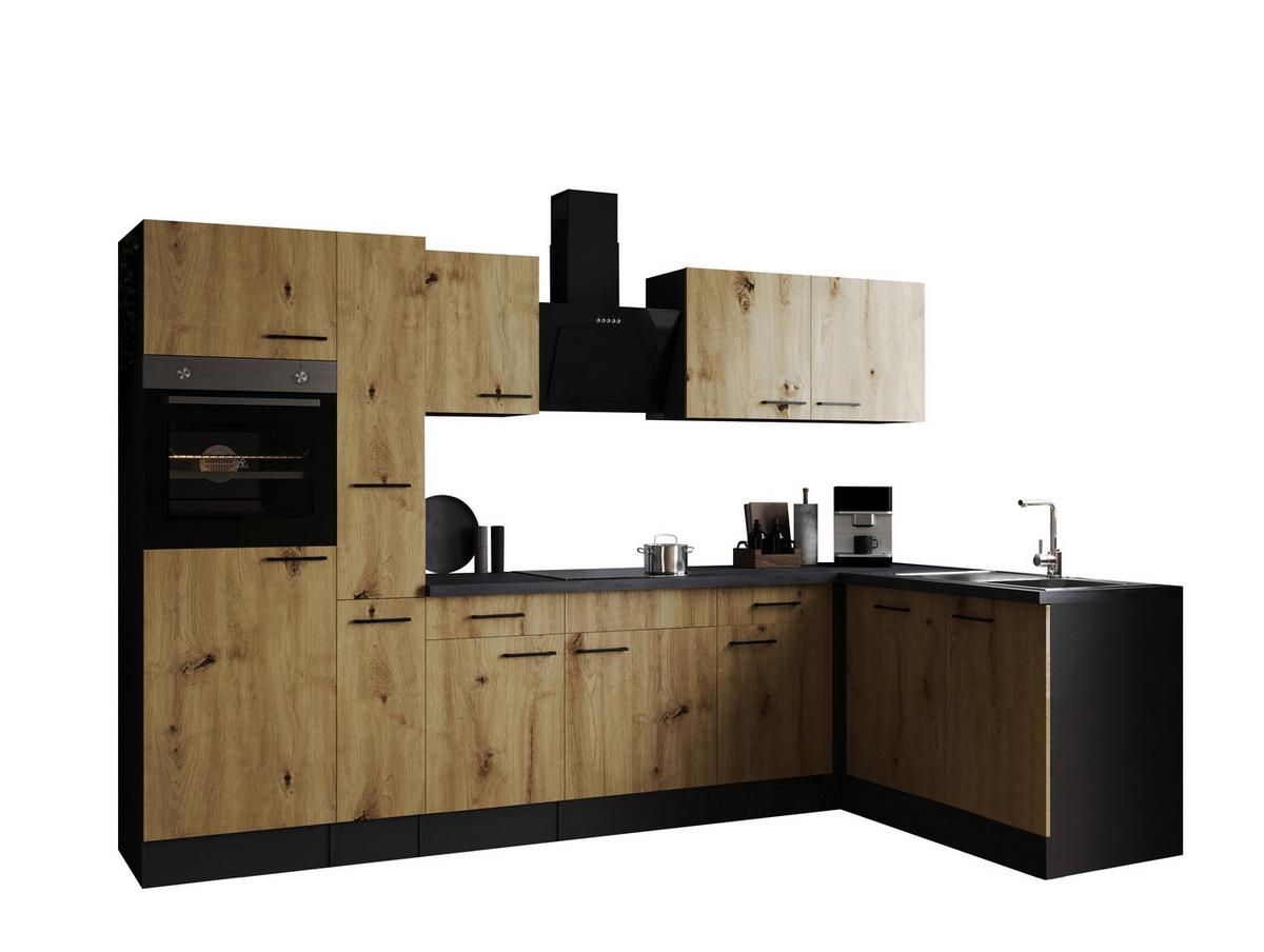 Eckküche Oliver Artisan Dekor S: 310x172 Cm - Eiche Artisan/Grau, Design, Holzwerkstoff (310/172cm) - Respekta