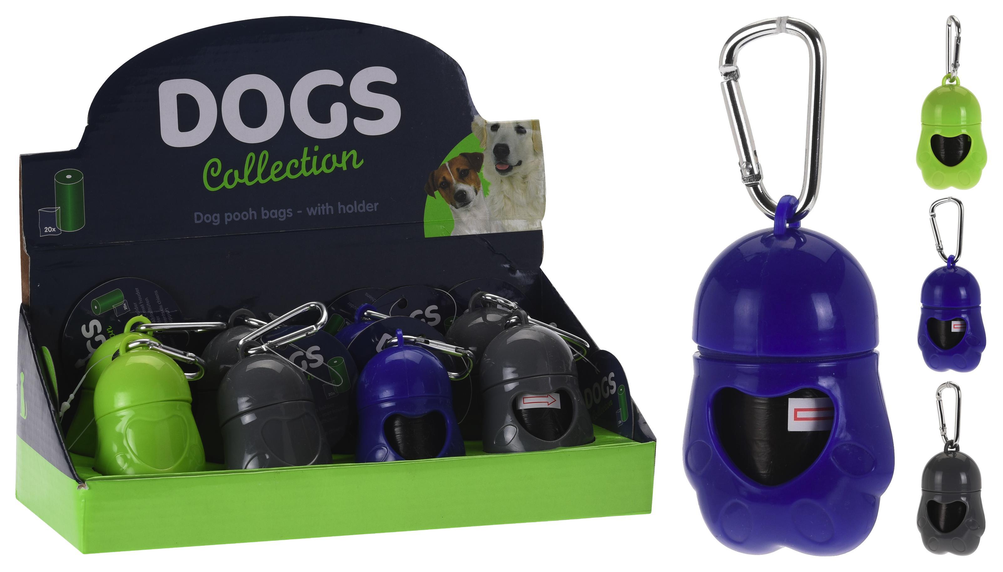 Kutyagumi Zacskó Tartóval - Zöld/Szürke, Basics, Műanyag (5/7cm)