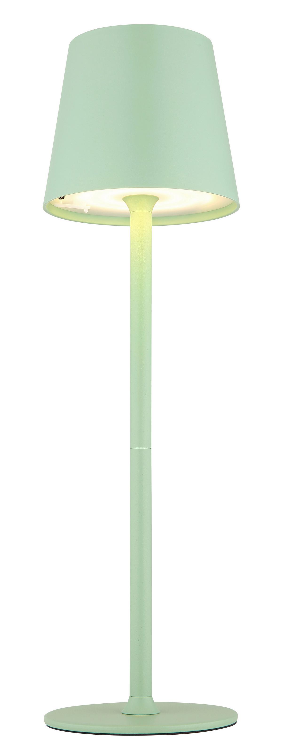 Akku-Tischleuchte 58438bg 2 Höhen Montierbar - Weiß/Hellgrün, Trend, Kunststoff/Metall (10,6/36cm) - Globo