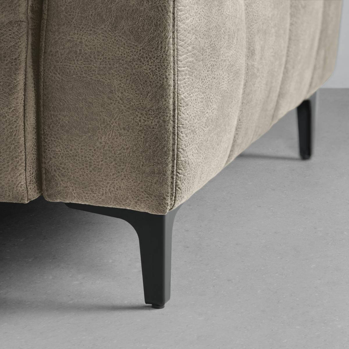 Rohová sedačka PANAMA, ľavá, sivá - čierna/sivá, Konventionell, kov/textil (216/304cm) - Premium Living