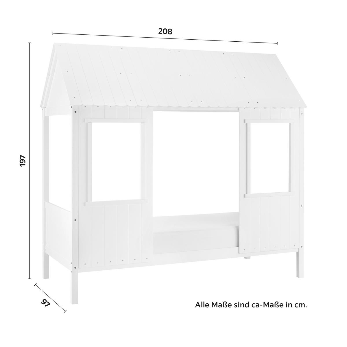 Detská posteľ domček Adana biela - biela/prírodná farba, Modern, drevo (208/197cm) - Bessagi Kids