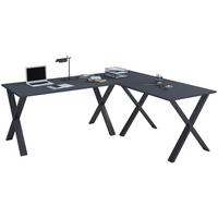 Eckschreibtisch Lona Anthrazit/schwarz L: 130 Cm - Anthrazit/Schwarz, Design, Holzwerkstoff/Metall (130/130/76cm) - MID.YOU