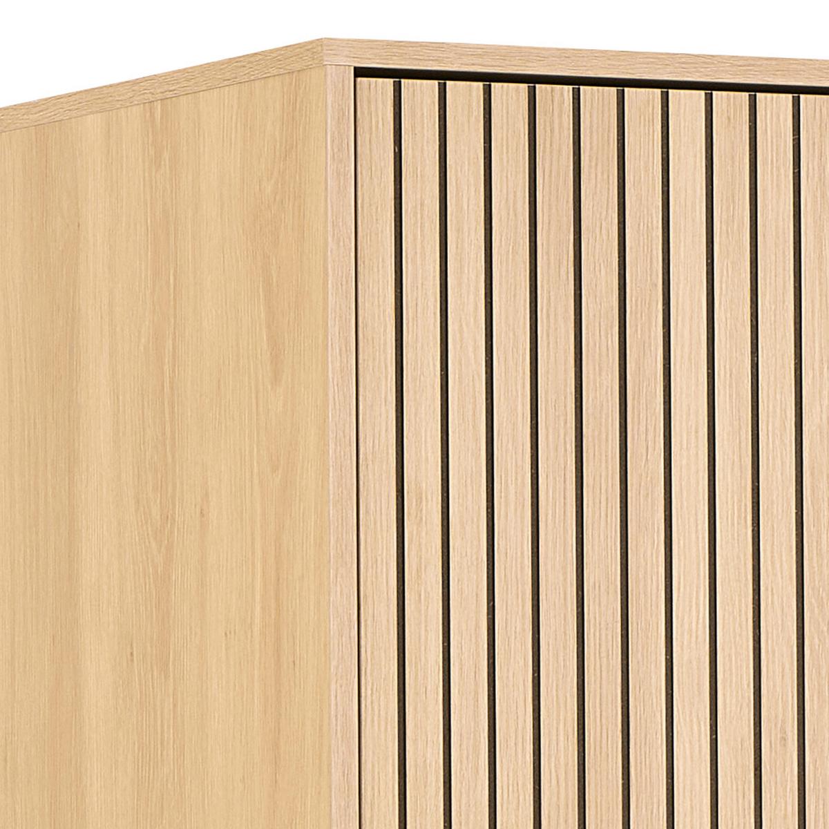 ŠATNÍ SKŘÍŇ S OTOČNÝMI DVEŘMI ALBANY - černá/přírodní barvy, Design, kov/dřevo (99/200/60cm)